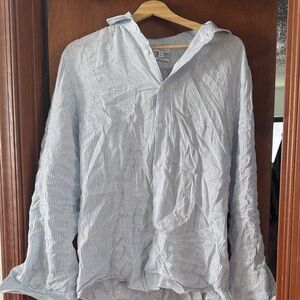 Reiss Blue Striped Casual Button Down Shirt